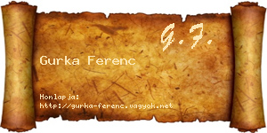 Gurka Ferenc névjegykártya